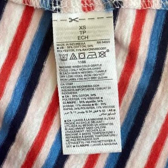 Old Navy Women's Slim-Fit Red, Blue & White Striped T-shirt - Picture 6 of 8